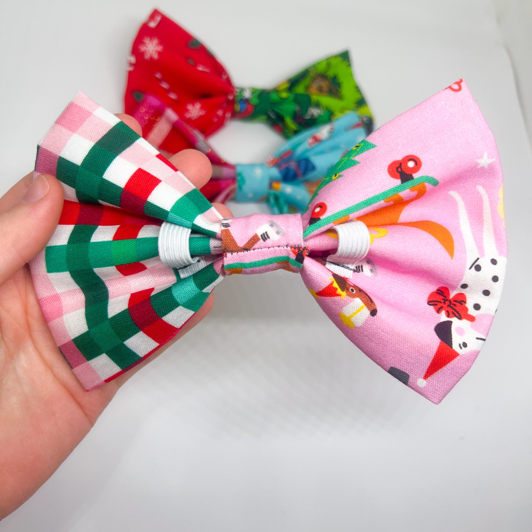 "Peppermint Pups" Double-Sided Bow Tie | Limited Edition