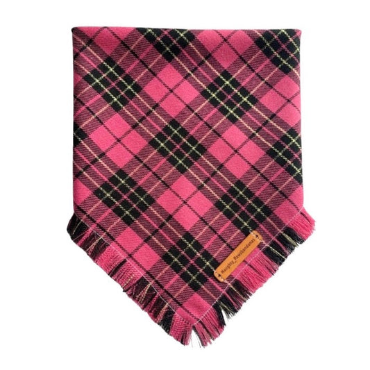 "Legally Plaid" Frayed pet bandana